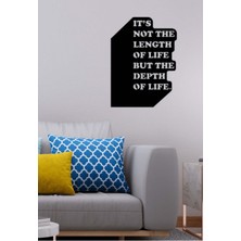 Artroya - Depth Of Life Yazısı Metal Duvar Tablosu - Ev Dekorasyon - Metal Duvar Yazısı - 53 X 72 - Cm -Siyah - Text-018
