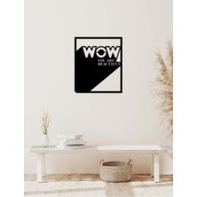 Artroya - Wow Yazısı Metal Duvar Tablosu - Ev Dekorasyon - Metal Duvar Yazısı - 60 X 70 - Cm -Siyah - Text-071