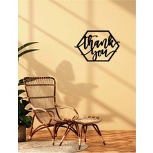 Artroya - Thank You Yazısı Metal Duvar Tablosu - Ev Dekorasyon - Metal Duvar Yazısı - 61 X 50 - Cm -Siyah - Text-082