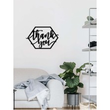 Artroya - Thank You Yazısı Metal Duvar Tablosu - Ev Dekorasyon - Metal Duvar Yazısı - 61 X 50 - Cm -Siyah - Text-082