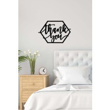 Artroya - Thank You Yazısı Metal Duvar Tablosu - Ev Dekorasyon - Metal Duvar Yazısı - 61 X 50 - Cm -Siyah - Text-082