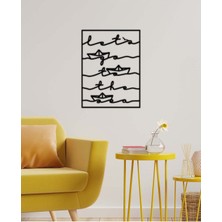Artroya - Let's Go To The Sea Yazısı Metal Duvar Tablosu - Ev Dekorasyon - Metal Duvar Yazısı - 53 X 70 - Cm -Siyah - Text-079