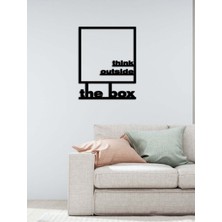 Artroya - Think Outside The Box Yazısı Metal Duvar Tablosu - Ev Dekorasyon - Metal Duvar Yazısı - 64 X 50 - Cm -Siyah - Text-137