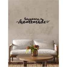 Artroya - Happiness Is Homemade Yazısı Metal Duvar Tablosu - Ev Dekorasyon - Metal Duvar Yazısı - 100 x 19 - cm -Siyah - TEXT-041