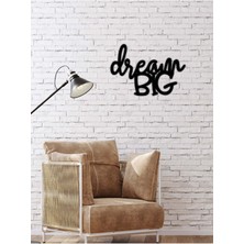 Artroya - Dream Big Yazısı Metal Duvar Tablosu - Ev Dekorasyon - Metal Duvar Yazısı - 50 x 73 - cm -Siyah - TEXT-050