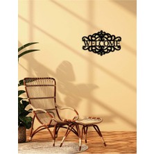 Artroya - Welcome Yazısı Metal Duvar Tablosu - Ev Dekorasyon - Metal Duvar Yazısı - 45 x 30 - cm -Siyah - TEXT-171
