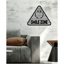 Artroya - Smile Zone Yazısı Metal Duvar Tablosu - Ev Dekorasyon - Metal Duvar Yazısı - 61 x 50 - cm -Siyah - TEXT-058