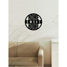 Artroya - Home Sweat Home Yazısı Metal Duvar Tablosu - Ev Dekorasyon - Metal Duvar Yazısı - 60 x 60 - cm -Siyah - TEXT-080
