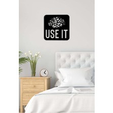 Artroya - Use It Brain Yazısı Metal Duvar Tablosu - Ev Dekorasyon - Metal Duvar Yazısı - 50 x 50 - cm -Siyah - TEXT-170