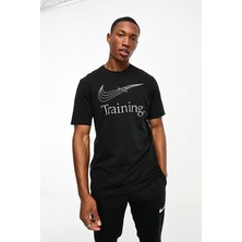 Nike Training Dri Fit Swoosh Graphic Tshirt Black Erkek Koşu Antrenman Tişörtü Siyah
