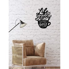 Artroya - Life Begins After Coffee Yazısı Metal Duvar Tablosu - Ev Dekorasyon - Metal Duvar Yazısı - 40 x 51 - cm -Siyah - TEXT-105