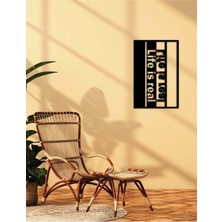 Artroya - Life Is Real Yazısı Metal Duvar Tablosu - Ev Dekorasyon - Metal Duvar Yazısı - 60 x 34 - cm -Siyah - TEXT-132