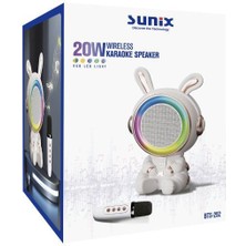 Sunix 20W 2400 Mah Karaoke Mikrofonlu Ledli Bluetooth Hoparlör BTS-252