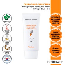 BELLFLOWER Havuç Ve Centella İçeren Tone Up Etkili Hafif Yapılı Mineral Güneş Kremi Spf50+ Pa++++ 50ml