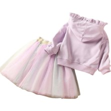 Petityu Unicorn Sweatshirt ve Parlak Tul Tutu Etek Kombin