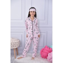 Lillypicca Kız Çocuk Tavşan Desenli Uzun Kollu Pijama Takımı + Göz Bant Dahil