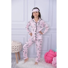 Lillypicca Kız Çocuk Tavşan Desenli Uzun Kollu Pijama Takımı + Göz Bant Dahil