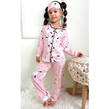 Lillypicca  Kız Çocuk Sevimli Kuzu Desenli Pembe Uzun Kollu Pijama Takımı