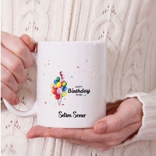 Kitaplı Hediye Isme Özel Happy Birthday Tasarımlı Doğum Günü Kupası