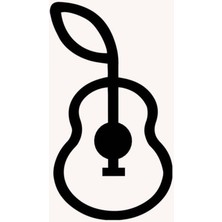 Artroya - Apple Gitar Metal Duvar Müzik  Tablosu - Ev Ofis Dekorasyonu - 60 x 33 - cm - Siyah - MÜZIK-004SİYAH