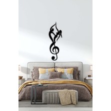 Artroya - Müzikal Aşk Metal Duvar Müzik  Tablosu - Ev Ofis Dekorasyonu - 30 x 90 - cm - Siyah - MÜZIK-016
