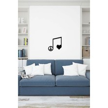 Artroya - Love N Peace Nota Metal Duvar Müzik  Tablosu - Ev Ofis Dekorasyonu - 43 x 40 - cm - Siyah - MÜZIK-020