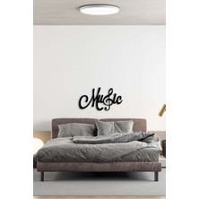 Artroya - Music Metal Duvar Müzik  Tablosu - Ev Ofis Dekorasyonu - 70 x 38 - cm - Siyah - MÜZIK-022