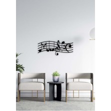 Artroya - Notaların Dansı Metal Duvar Müzik  Tablosu - Ev Ofis Dekorasyonu - 70 x 30 - cm - Siyah - MÜZIK-027