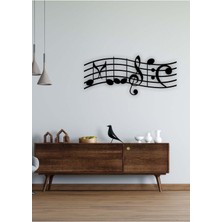 Artroya - Notaların Dansı Metal Duvar Müzik  Tablosu - Ev Ofis Dekorasyonu - 70 x 30 - cm - Siyah - MÜZIK-027