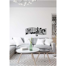 Artroya - Notaların Dansı Metal Duvar Müzik  Tablosu - Ev Ofis Dekorasyonu - 70 x 30 - cm - Siyah - MÜZIK-027