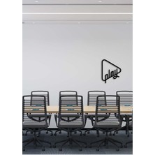 Artroya - Play Button Metal Duvar Müzik  Tablosu - Ev Ofis Dekorasyonu - 61 x 50 - cm - Siyah - MÜZIK-037