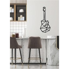 Artroya - Geometrik Gitar Metal Duvar Müzik  Tablosu - Ev Ofis Dekorasyonu - 40 x 100 - cm - Siyah - MÜZIK-040