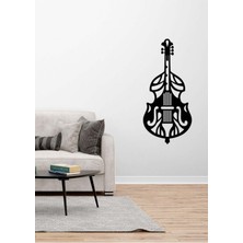 Artroya - Icon Keman Metal Duvar Müzik  Tablosu - Ev Ofis Dekorasyonu - 45 x 100 - cm - Siyah - MÜZIK-041