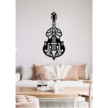 Artroya - Icon Keman Metal Duvar Müzik  Tablosu - Ev Ofis Dekorasyonu - 45 x 100 - cm - Siyah - MÜZIK-041