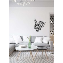 Artroya - Notes With Pıano Metal Duvar Müzik  Tablosu - Ev Ofis Dekorasyonu - 60 x 65 - cm - Siyah - MÜZIK-069