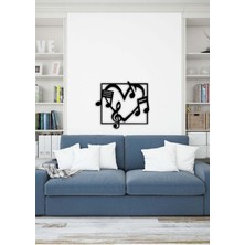 Artroya - Çerçeveli Love Of Music-1 Metal Duvar Müzik  Tablosu - Ev Ofis Dekorasyonu - 50 x 60 - cm - Siyah - MÜZIK-094