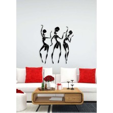 Artroya - African Dancing Woman Metal Duvar Müzik  Tablosu - Ev Ofis Dekorasyonu - 100 x 30 - cm - Siyah - MÜZIK-100