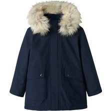 Name It Nkmillo Parka Jacket Long Fo Noos Çocuk Günlük Mont 13235514-DARK-SAPPHIRE Lacivert