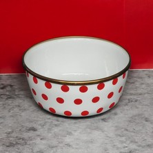 Qussine Emaye Gold Detay Puantiyeli Çorba Kase Hoşaflık Çerezliklik