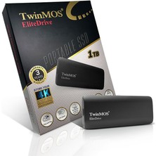 TwinMOS 1TB Taşınabilir Harici SSD USB 3.2/Type-C Siyah (PSSDGGBMED32)