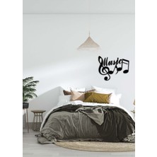 Artroya - Music Metal Duvar Müzik  Tablosu - Ev Ofis Dekorasyonu - 70 X 56 - Cm - Siyah - Müzık-049