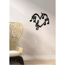 Artroya - Love Of Musıc Metal Duvar Müzik  Tablosu - Ev Ofis Dekorasyonu - 50 X 60 - Cm - Siyah - Müzık-093