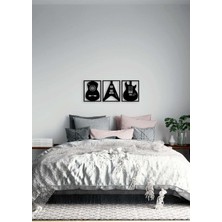 Artroya - Set Of Guitar Metal Duvar Müzik  Tablosu - Ev Ofis Dekorasyonu - 60 X 75 - Cm - Siyah - Müzık-104