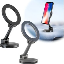 Mıktanıslı Torpidoya Yapışan Oto Araç Içi Telefon Tutucu + 2 Adet Manyetik Magsafe Halka %100 Metal