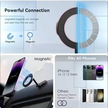 Mıktanıslı Torpidoya Yapışan Oto Araç Içi Telefon Tutucu + 2 Adet Manyetik Magsafe Halka %100 Metal