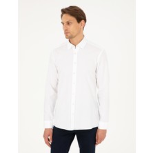 Pierre Cardin Erkek Beyaz Slim Fit Uzun Kollu Gömlek 50293255-VR013