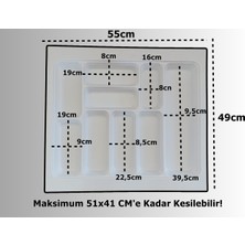 ALMITAL 55X49 Cm. 9 Gözlü Beyaz Çekmece Içi Kaşıklık 50*40 Cm'e Kadar Kesebilirsiniz