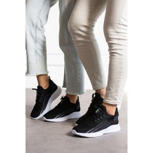 EN7 Siyah Beyaz Unisex Yıkanabilir Rahat Hava Alabilen Kokusuz Triko Spor Ayakkabı Sneaker 015