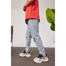 5101 Dizi Yırtık Slim Buz Mavi Jean