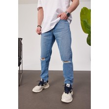 5101 Dizi Yırtık Slim Mavi Jean